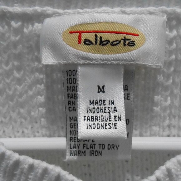 Talbot's Women's White Knit Long Sleeve Pullover Sweater Size-Medium Warm! - Picture 3 of 5